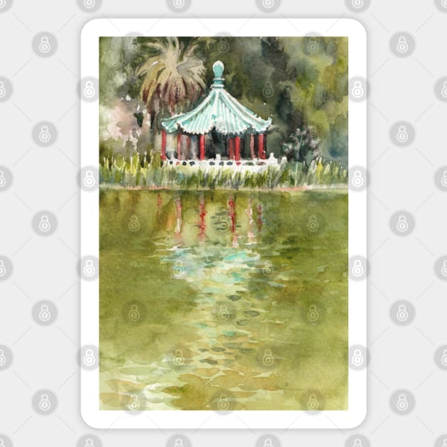 Chinese Pagoda. Golden Gate Park in San Francisco. Magnet by ArchiTania